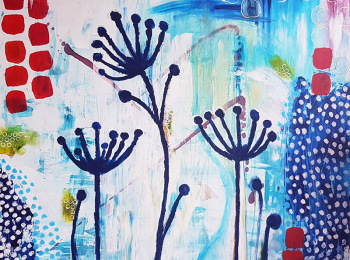 ''Blue Spring'' -100X100 cm. Price: 4,500 DKK. 600 EUR