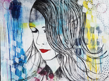 ''Me'' - 120X120 cm. Price: 5,000 DKK. 670 EUR