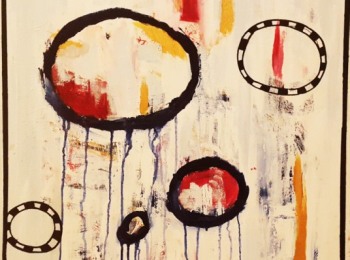 ''Circles'' - Acrylic on canvas 50X50 cm. Price: 3000 DKK. 400 EUR -  SOLD