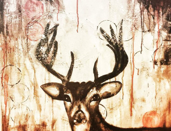 ''Deer Erik''- Acrylic on canvas 60X60 cm. Price: 3,500 DKK. 470 EUR
