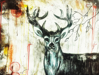 My Deer - Acrylic on canvas 80X60 cm. Price: 4,000 DKK. 536 EUR
