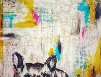 ''Momo'' - Acrylic on canvas 100X100 cm. Price: 4,500 DKK. 600 EUR