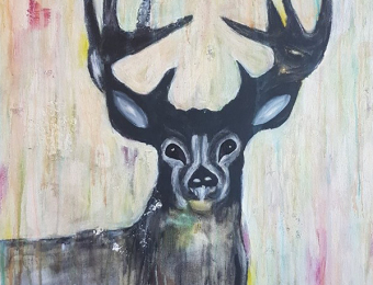 ''Alex the deer'' - Acrylic on canvas 60X80 cm. Price: 4,000 DKK. 535 EUR