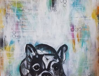 ''LeLe'' - Acrylic on canvas 100X100 cm. Price: 4,500 DKK. 600 EUR