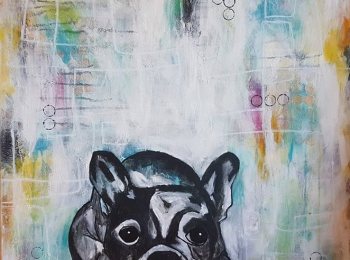 ''LeLe'' - Acrylic on canvas 100X100 cm. Price: 4,500 DKK. 600 EUR