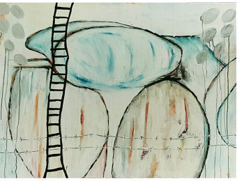 'Circles of Life' - Acrylic on canvas 80X60 cm. Price: 3,500 DKK. 470 EUR - SOLD