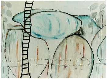 'Circles of Life' - Acrylic on canvas 80X60 cm. Price: 3,500 DKK. 470 EUR - SOLD