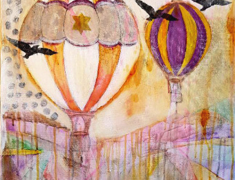 ''Balloon'' B. Acrylic on canvas 50X50 cm. Price: 2,000 DKK. 270 EUR