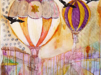 ''Balloon'' B. Acrylic on canvas 50X50 cm. Price: 2,000 DKK. 270 EUR