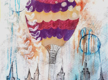 Balloon C. Acrylic on canvas 50X50 cm. Price: 2,000 DKK. 270 EUR