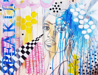 ''Mama - Acrylic on canvas 80X60 cm. Price: 2,500 DKK. 330 EUR