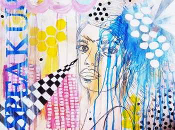 ''Mama - Acrylic on canvas 80X60 cm. Price: 2,500 DKK. 330 EUR