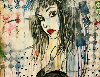 ''Natasha''  Acrylic on canvas 90X60 cm. Price: 3,500 DKK. 470 EUR