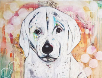 ''Mami'' Acrylic on canvas 80X60 cm. Price: 3,000 DKK. 600 EUR