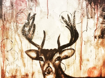 ''Deer Erik''- Acrylic on canvas 60X60 cm. Price: 3,500 DKK. 470 EUR