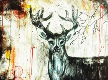 My Deer - Acrylic on canvas 80X60 cm. Price: 4,000 DKK. 536 EUR