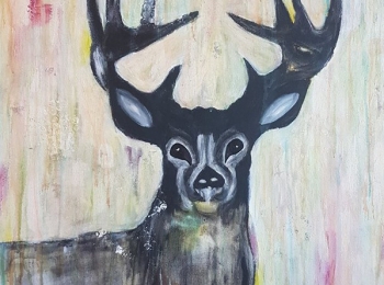 ''Alex the deer'' - Acrylic on canvas 60X80 cm. Price: 4,000 DKK. 535 EUR