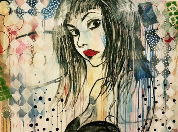''Natasha''  Acrylic on canvas 90X60 cm. Price: 3,500 DKK. 470 EUR