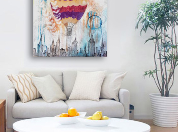 ''Balloon'' C. Acrylic on canvas  50X50 cm. Price: 2,000 DKK. 270 EUR