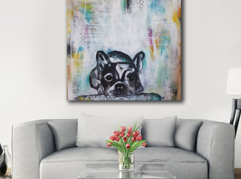 ''LeLe''- Acrylic on canvas 100X100 cm. Price: 4,500 DKK. 600 EUR