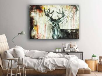 ''My Deer'' - Acrylic on canvas 80X60 cm. Price: 4,000 DKK. 536  EUR