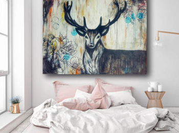 ''Deeri'' - Acrylic on canvas 100X120 cm. Price: 6,000 DKK. 800 EUR