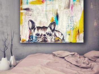 ''Momo'' - Acrylic on canvas 100X100 cm. Price: 4,500 DKK. 600 EUR