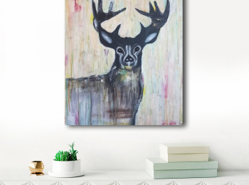 ''Alex the deer'' - Acrylic on canvas 60X80 cm. Price: 4,000 DKK. 535 EUR