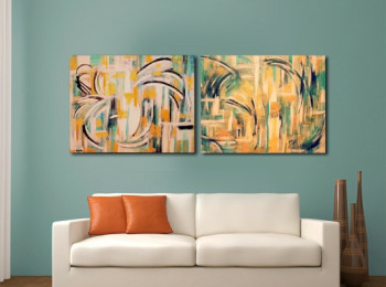 ''Or-Li'' + ''Or-Lo''- Acrylic on canvas 2X 80X60 cm. Price: 5,000 DKK. 670 EUR