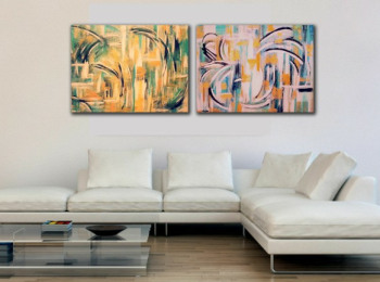 ''Or-Li'' + ''Or-Lo''- Acrylic on canvas 2X 80X60 cm. Price: 5,000 DKK. 670 EUR