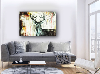 ''My Deer'' - Acrylic on canvas 80X60 cm. Price: 4,000 DKK. 536  EUR
