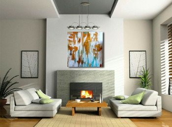 KishGold- Acrylic on canvas 90X90 cm. Price: 3,000 DKK. 400 EUR