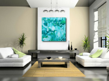 ''Blue Gold'' -  Acrylic on canvas 90X90 cm. Price: 4,500 DKK. 600 EUR - SOLD