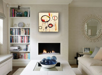 ''Circles'' - Acrylic on canvas 50X50 cm. Price: 3000 DKK. 400 EUR -  SOLD