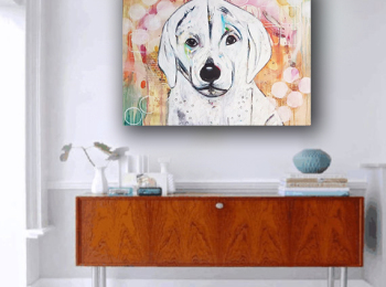 ''Mami'' Acrylic on canvas 80X60 cm. Price: 3,000 DKK. 600 EUR