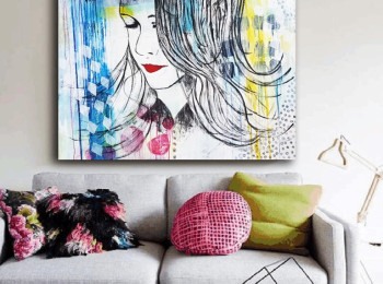 ''Me'' - Acrylic on canvas 120X120 cm. Price: 5,000 DKK. 670 EUR