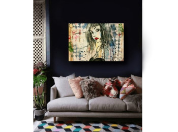 ''Natasha''  Acrylic on canvas 90X60 cm. Price: 3,500 DKK. 470 EUR