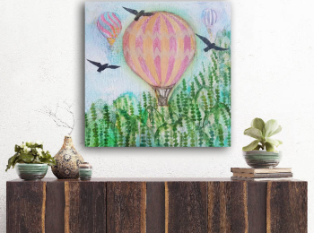 Balloon A. Acrylic on canvas 50X50 cm. Price: 2,000 DKK. 270 EUR