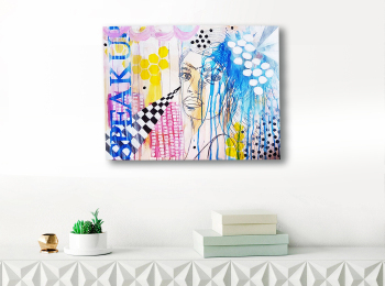 ''Mama - Acrylic on canvas 80X60 cm. Price: 2,500 DKK. 330 EUR