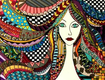 The flower girl- Acrylic on canvas 80X60 cm. Price: 3,000 DKK. 400 EUR