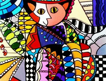 A Cat - Acrylic on canvas 50X50 cm. Price: 3,000 kr